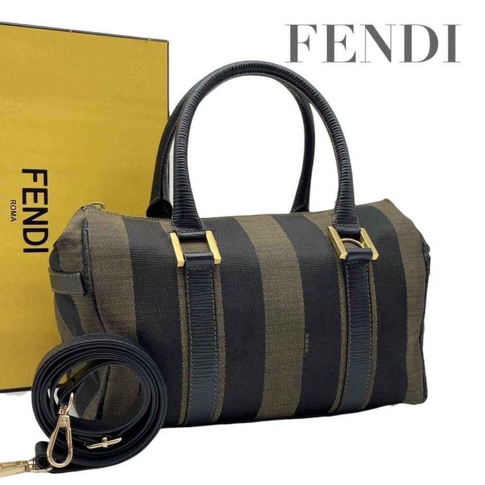 Fendi Pequin Handbag Canvas